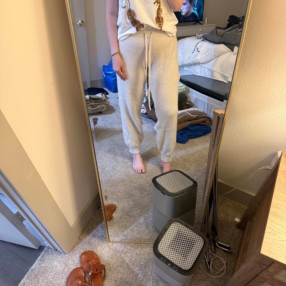 Aerie white waffle knit sweatpants